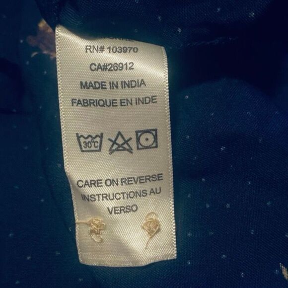 Obey Propaganda Navy Floral Polka Dot Button Down Shirt Size Large Long Sleeve - Picture 5 of 6